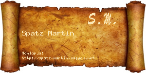 Spatz Martin névjegykártya